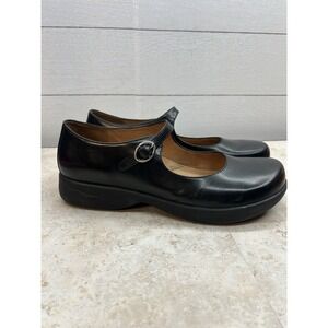 Dansko Mary Jane's Black Leather Adjustable Strap Size 41 US Womens Size 10-10.5